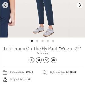 NWT size 6 lululemon on the fly pants woven